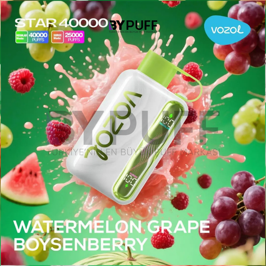 Vozol Star 40000 Watermelon Grape Boysenberry