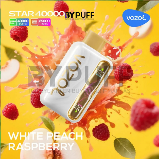 Vozol Star 40000 White Peach Raspberry